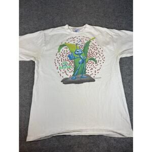 VINTAGE 90s Disney Pixar A Bugs Life Shirt Mens XL White Flik Ant All Sport